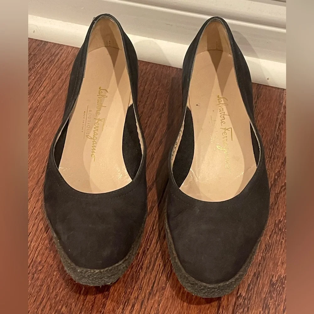 Salvatore Ferragamo Boutique black Slip On flats women size 8.5
